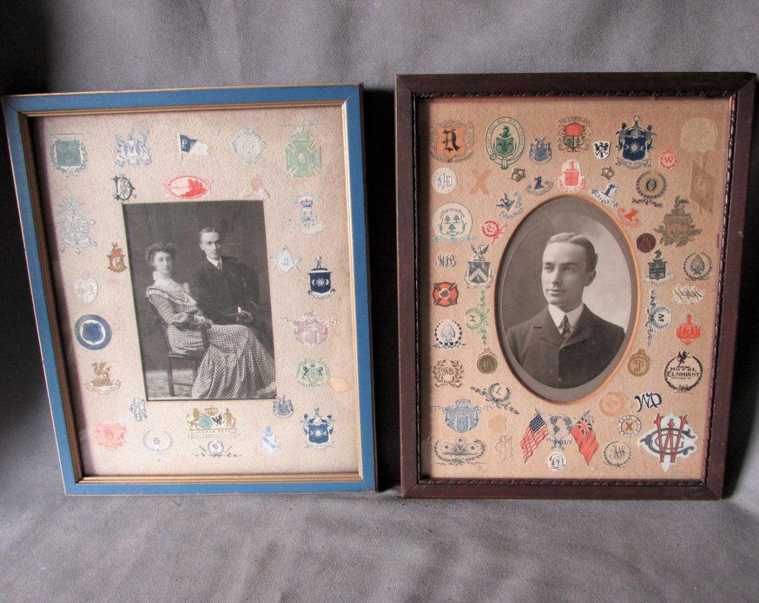 19thC Frames with Advertising Tags Hotel, College (1 of 8)