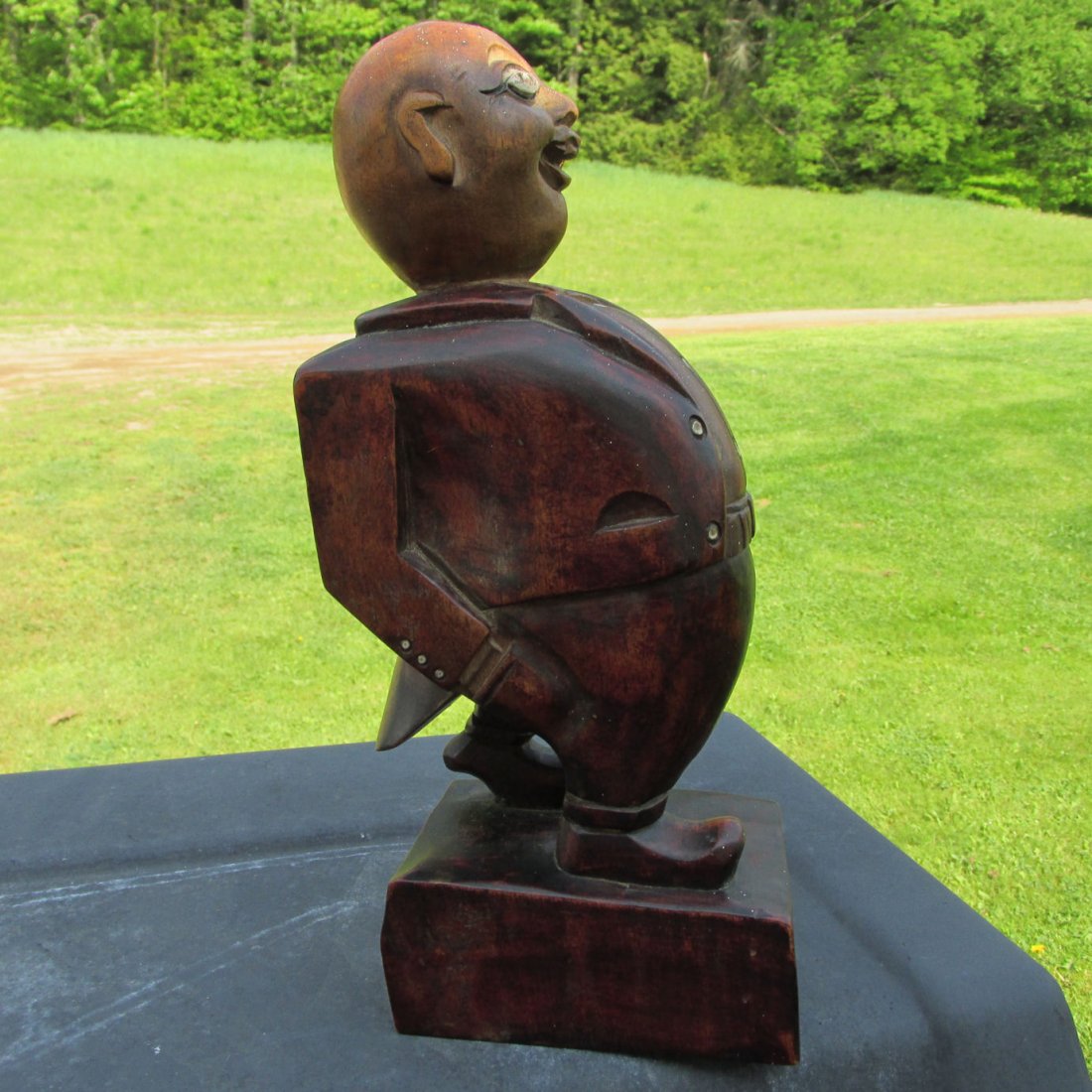 c1920s Fat Cat Businessman Folk Art Wood Carving (1 of 8)