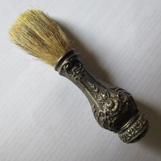 Antique Jeweled Sterling Silver Shaving Brush (1 of 5)