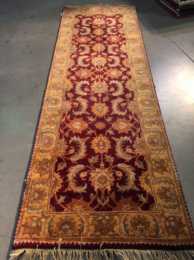 8' FT  100% WOOL HAND KNOTTED AUTHENTIC JAIPUR RUNNER (1 of 6)