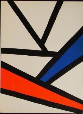Calder, Alexander - Untitled - Color Lithograph: This Original lithograph was issued in 1968; Published by Mourlot for the deluxe art revue Derri_re le Miroir (issue No. 173) Sheet size 11 x 15 . Quite often these had either text or other images on 