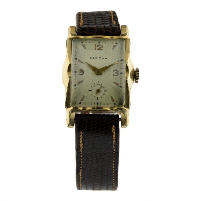 Bulova: Long gated art deco case. Circa 1950's. Manual wind. Vintage buckle. Shipping Provider: FedEx and USPS Domestic: Free shipping within the Continental USA! International: Buyer pays for International s