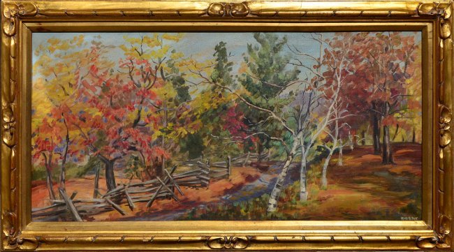 “Fall in the Country,” o/c, signed Mary B. Fox LR (1 of 4)