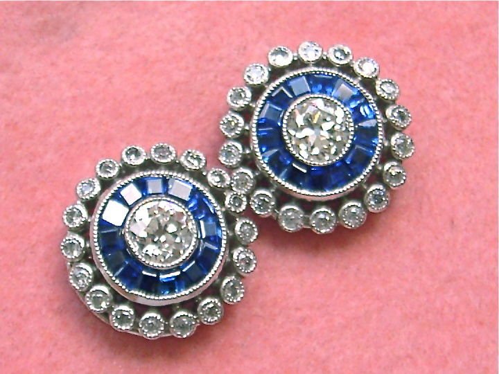ANTIQUE ART DECO 1.26ctw DIAMOND .72ctw BLUE SAPPHIRE (1 of 4)