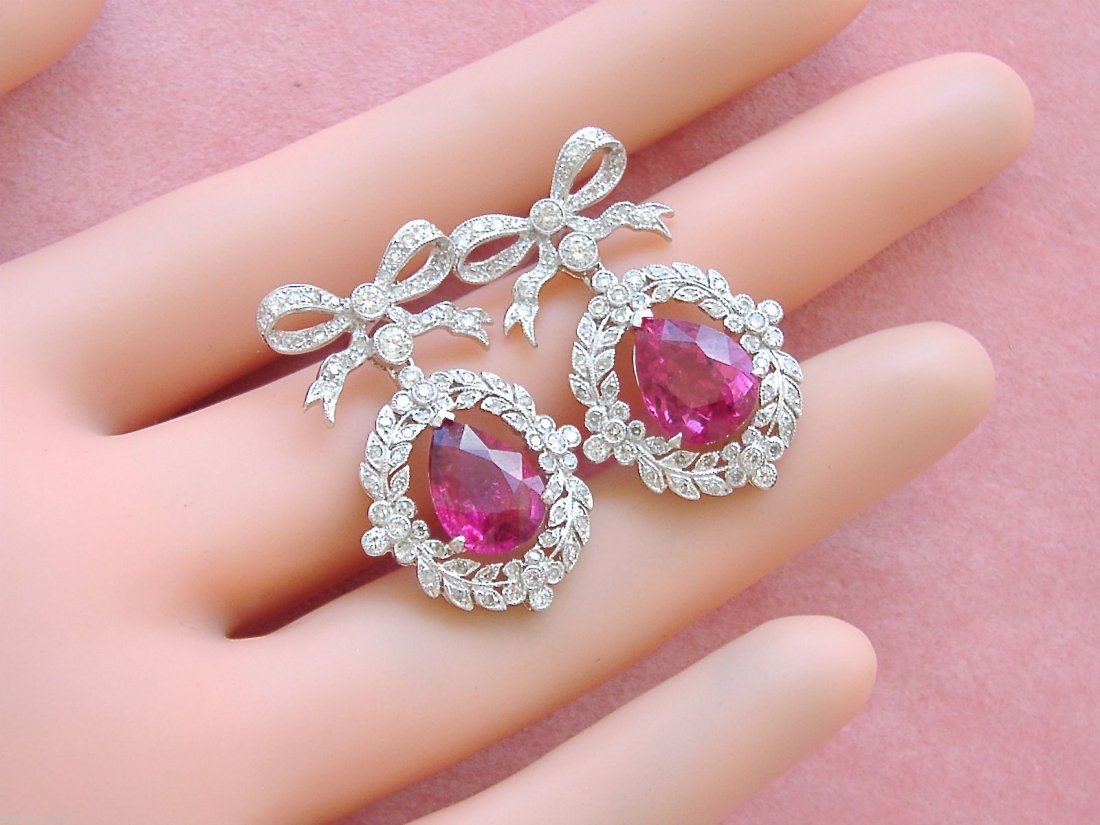 EDWARDIAN 1.72ctw DIAMOND BOW WREATH 5ctw RED (1 of 4)