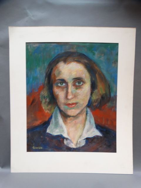 Ejnar Hansen Watercolor “Portrait of a Young Woman with: An unforgettable face. Ejnar Hansen was a superb portrait artist: the sitter is always vividly present, as in this terrific work. No Reserve Buyer pays shipping. This item ships from Los Angeles, CA