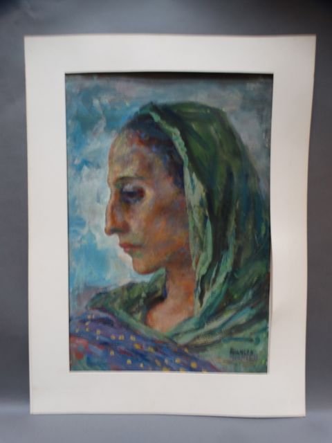 Ejnar Hansen Watercolor Woman with Aquiline Profile: Hansen has seized upon this woman’s unusual and somewhat other-worldly beauty and turned her head to make the most of her astonishing profile. Nor has he assigned her quite to this world. Extremely