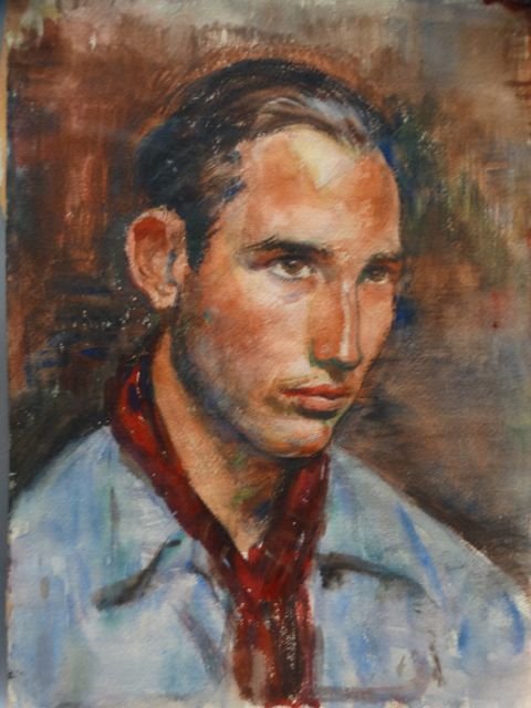 Ejnar Hansen Watercolor Portrait of a Young Man: This young man is just post-adolescent, and that very fleeting moment is perfectly captured by the painter. The child is still present, and the awkward teenager, and the man he is just becoming is cle