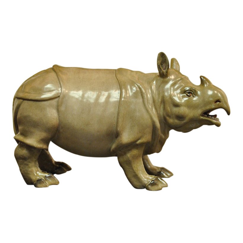 Meissen Figure of a Rhinoceros: Description: Meissen figure of a rhinoceros Markings: maker’s mark crossed swords on the belly and numbered ‘60 on foot. Dimensions: Height: 3-1/2 inches Width: 7 inches No Reserve Buyer pays ship