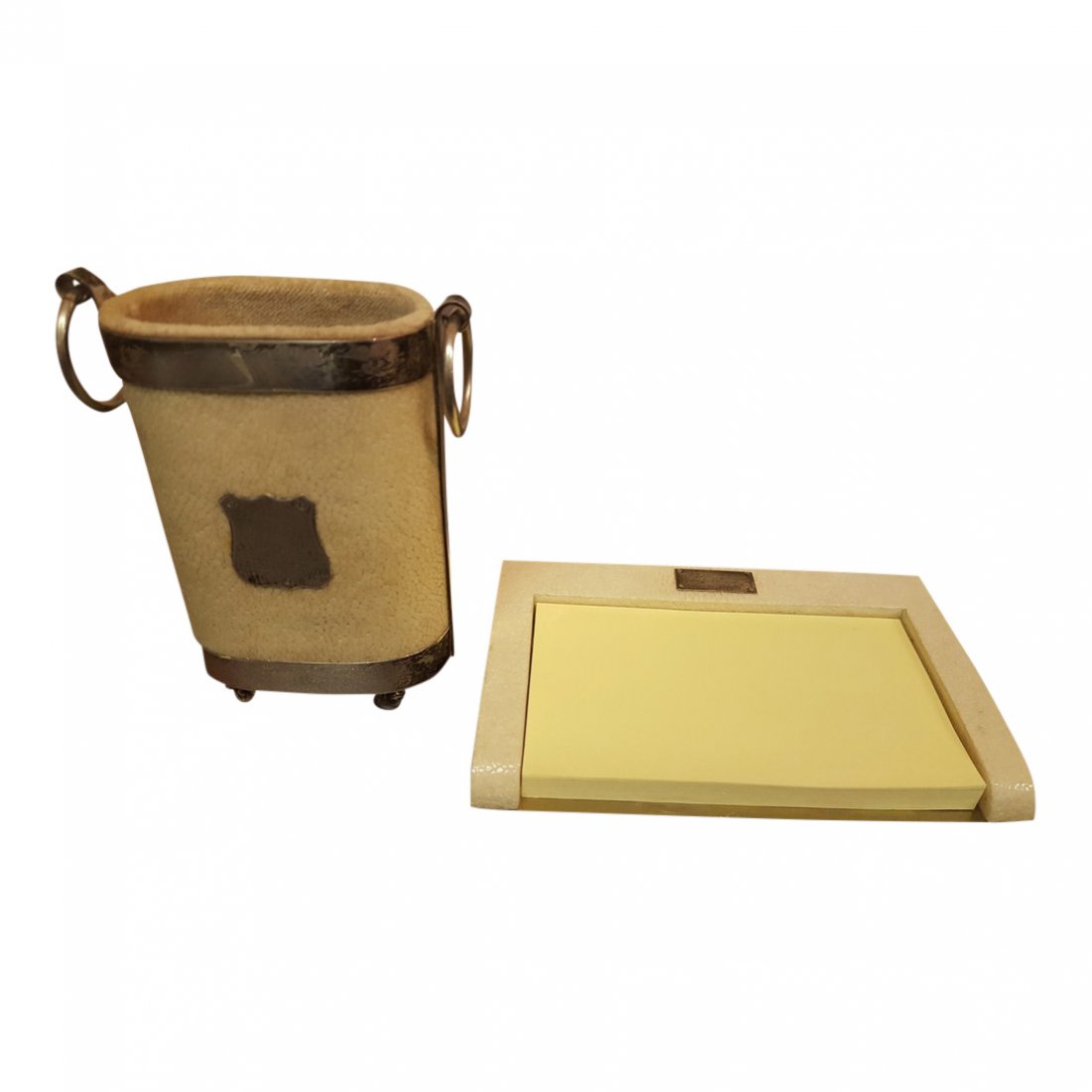 Shagreen and Silver Mounted Desk Set (Probably English) (1 of 4)