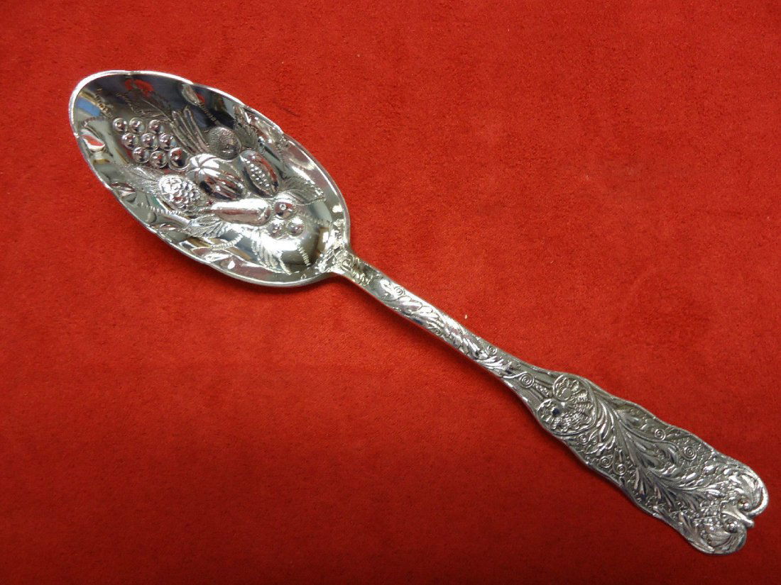 Saint Cloud by Gorham Sterling Berry Spoon Hand Chased (1 of 4)