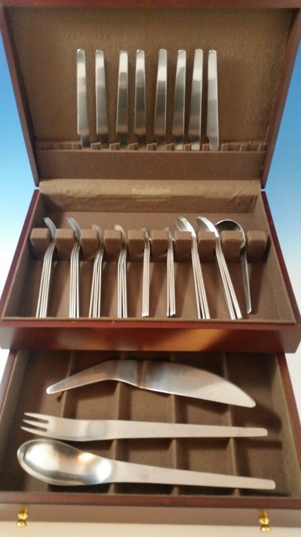 NEW SET OF ARNE JACOBSEN STAINLESS BY GEORG JENSEN (1 of 6)