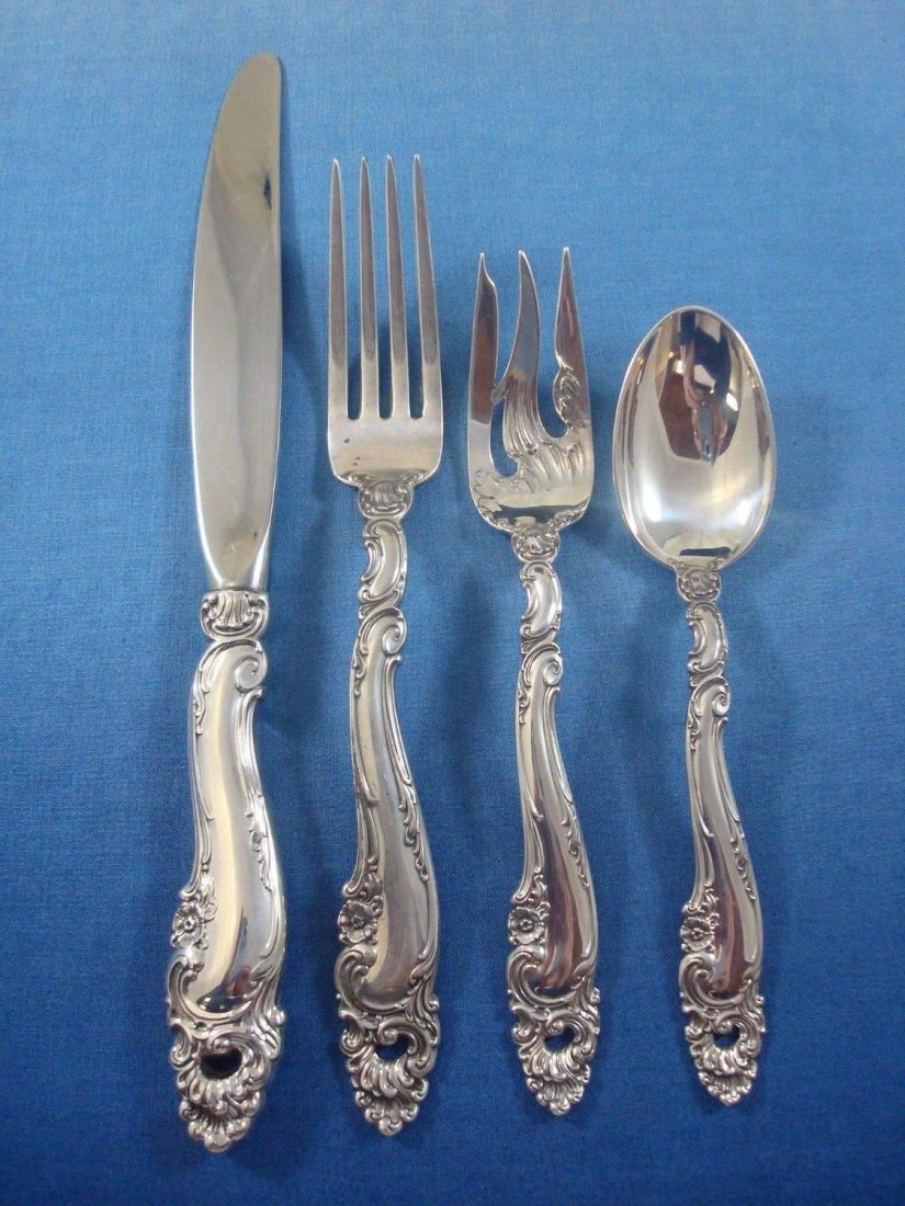 DECOR by GORHAM STERLING SILVER FLATWARE SET SERVICE 36 (1 of 4)