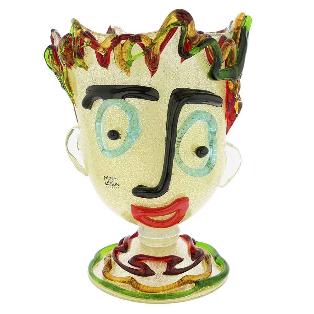 Murano Glass Picasso Head On Base Vase (1 of 5)