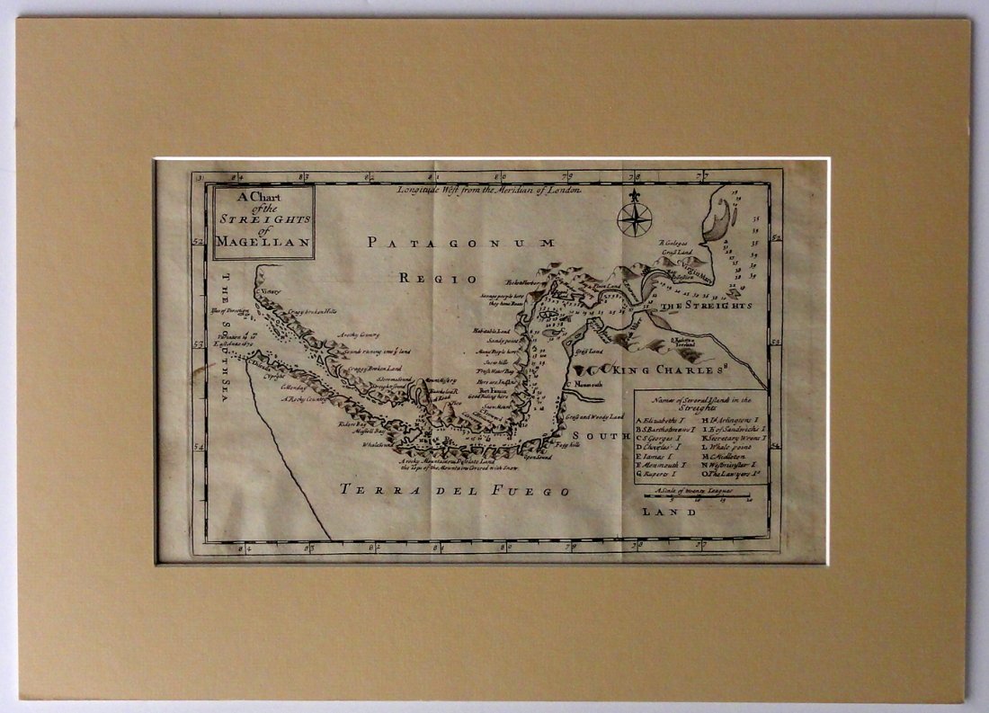 Straights of Magellan by Herman Moll, 1716 (1 of 1)