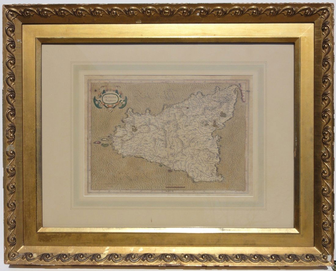Map of Sicily, c. 1630 (Framed) (1 of 7)
