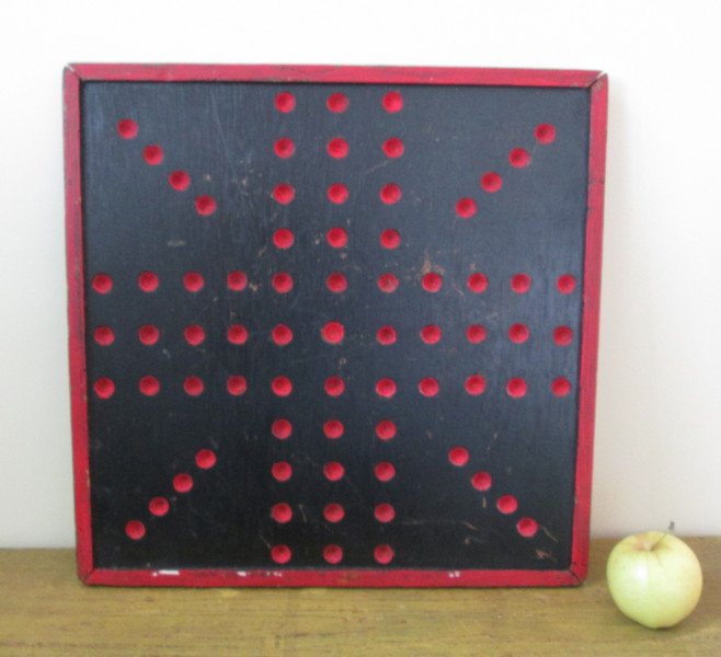 Painted Parcheesi Marbles Game Board (1 of 7)