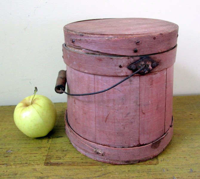 Rare Salmon Painted Shaker Firkin (1 of 10)
