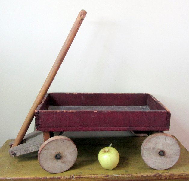 Child's Painted Wooden Wagon (1 of 9)