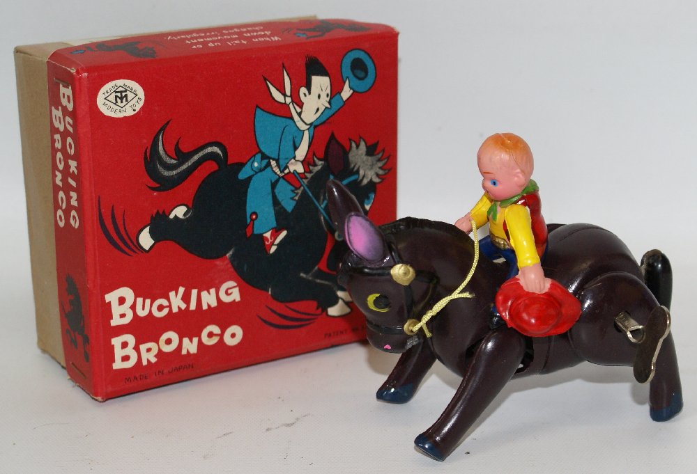 Vintage Wind-up Celluloid Bucking Bronco Toy (1 of 2)