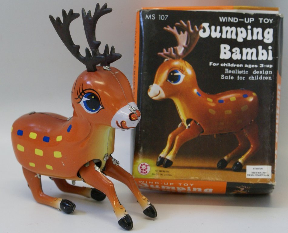 Tin Litho Windup Jumping Bambi Deer Ms107 (1 of 1)
