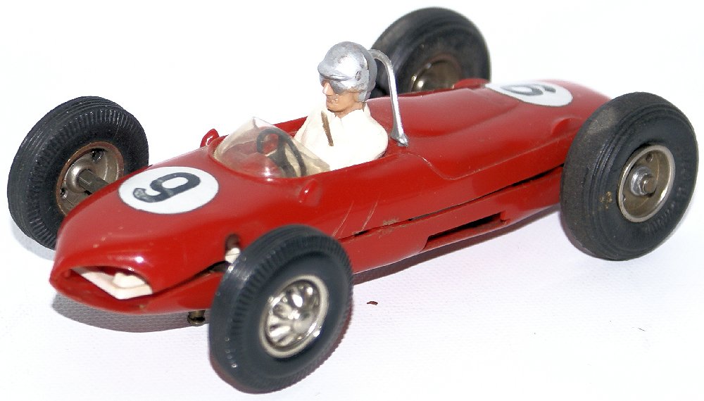 Vintage Red #9 Ferrari Race Car With Driver Slot Car (1 of 4)