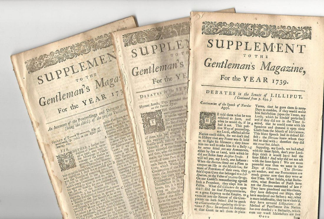 1737 Three Supplements Gentleman's Magazine Lilliput (1 of 1)