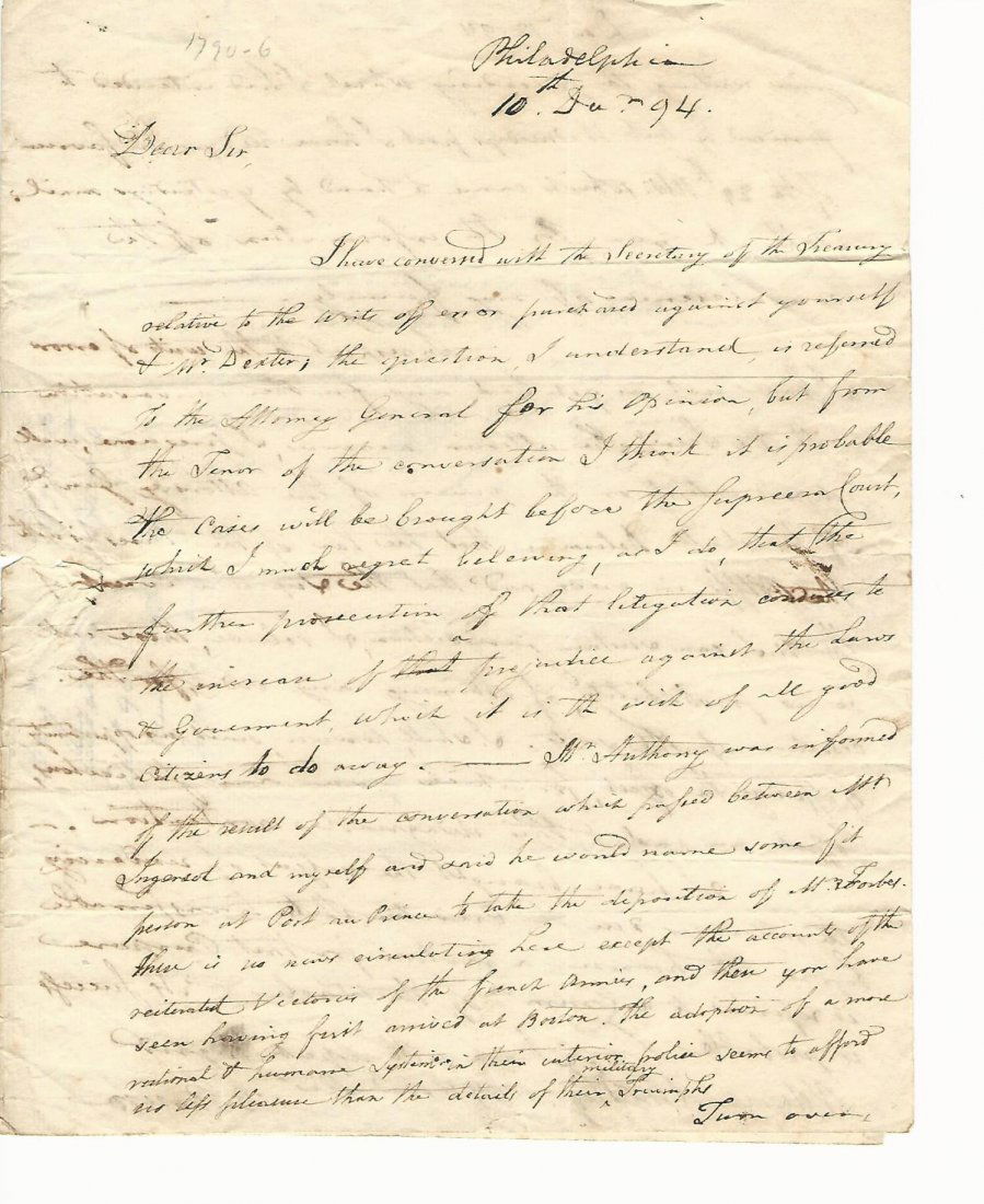 1794 ALS Benjamin Bourne on Judicial System (1 of 3)