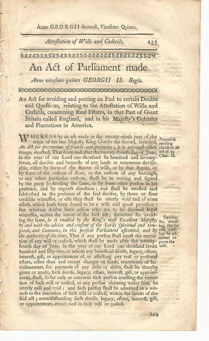 1771 Colonial Act New Hampshire (1 of 2)