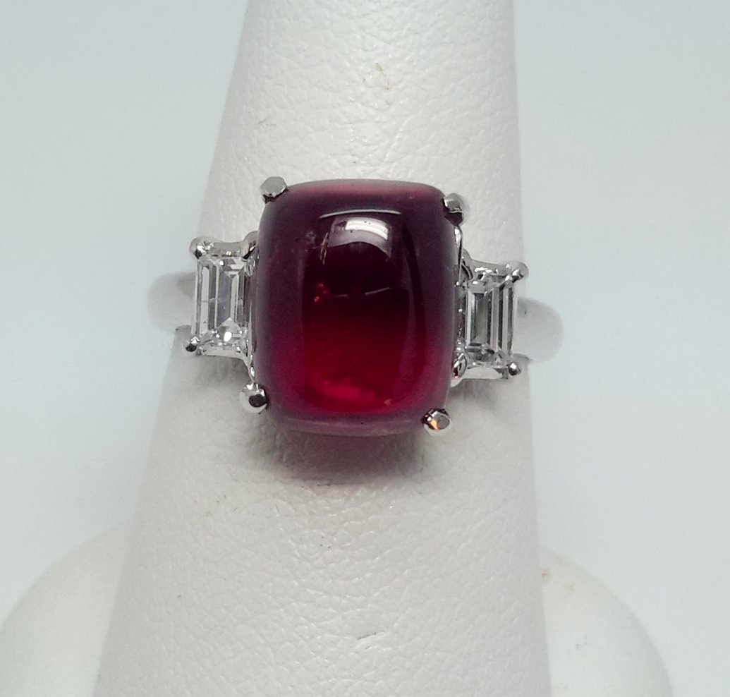 Platinum Rubellite Diamond Ring (1 of 7)