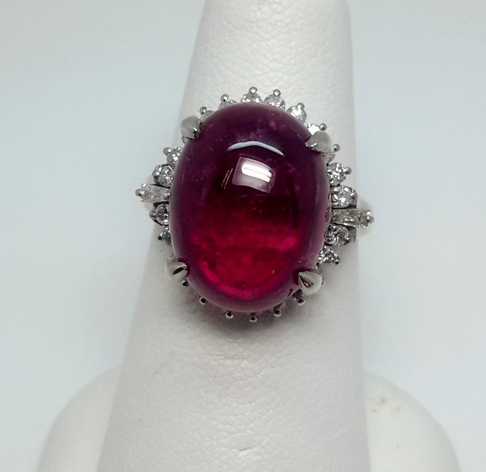 Platinum Diamond Tourmaline Ring (1 of 3)