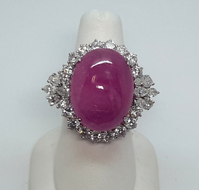 Platinum Diamond Ruby Ring (1 of 4)