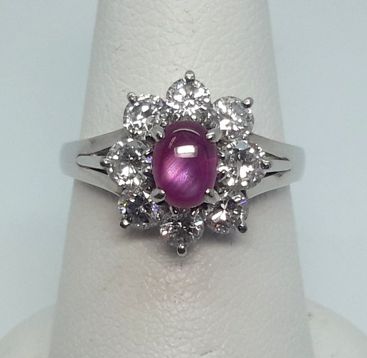 Platinum Diamond Ruby Ring (1 of 6)
