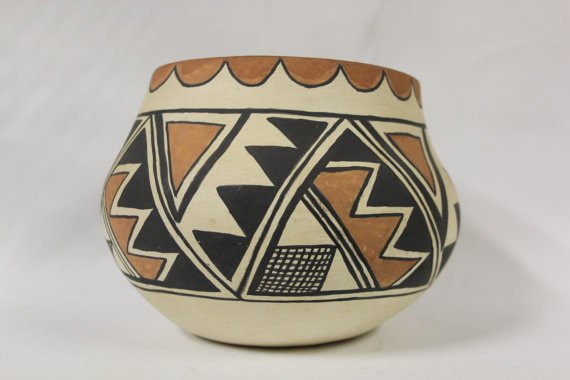 Native American Isleta Pottery Bowl, Signed By Lucy R. (1 of 1)