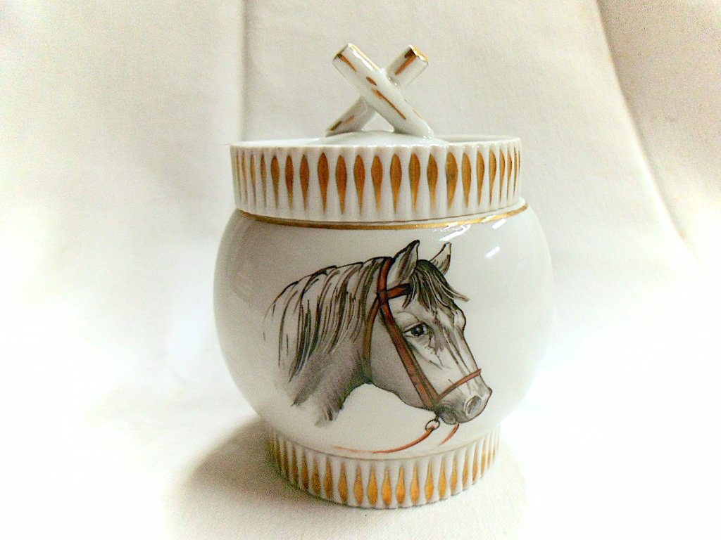 Vintage Limoges Porcelain Horse / Racing Humidor (1 of 6)