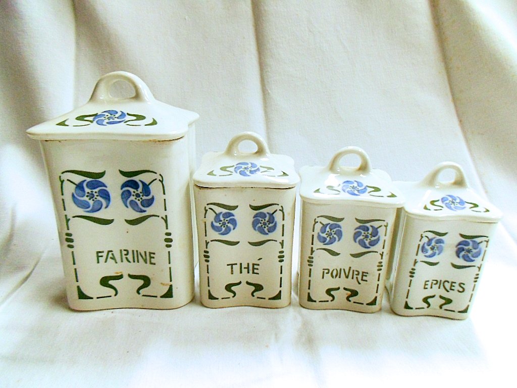 Art Deco Floral Porcelain Canister Set (1 of 6)