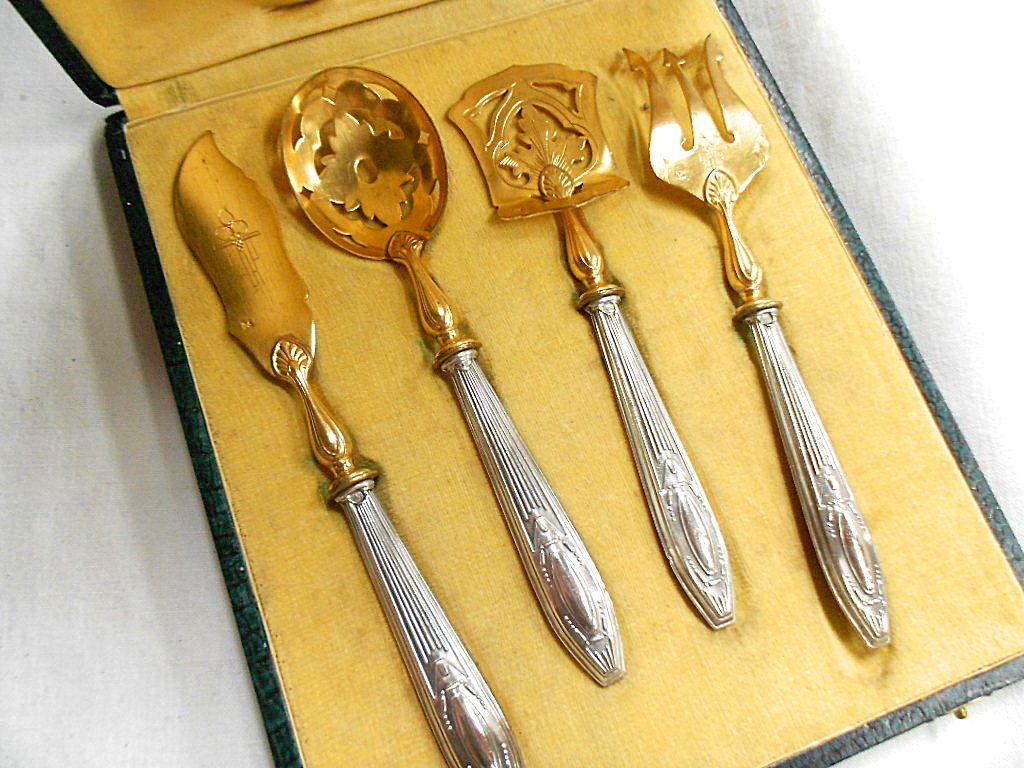 4 Piece Art Deco Silver & Gilt Mignardises Service (1 of 6)