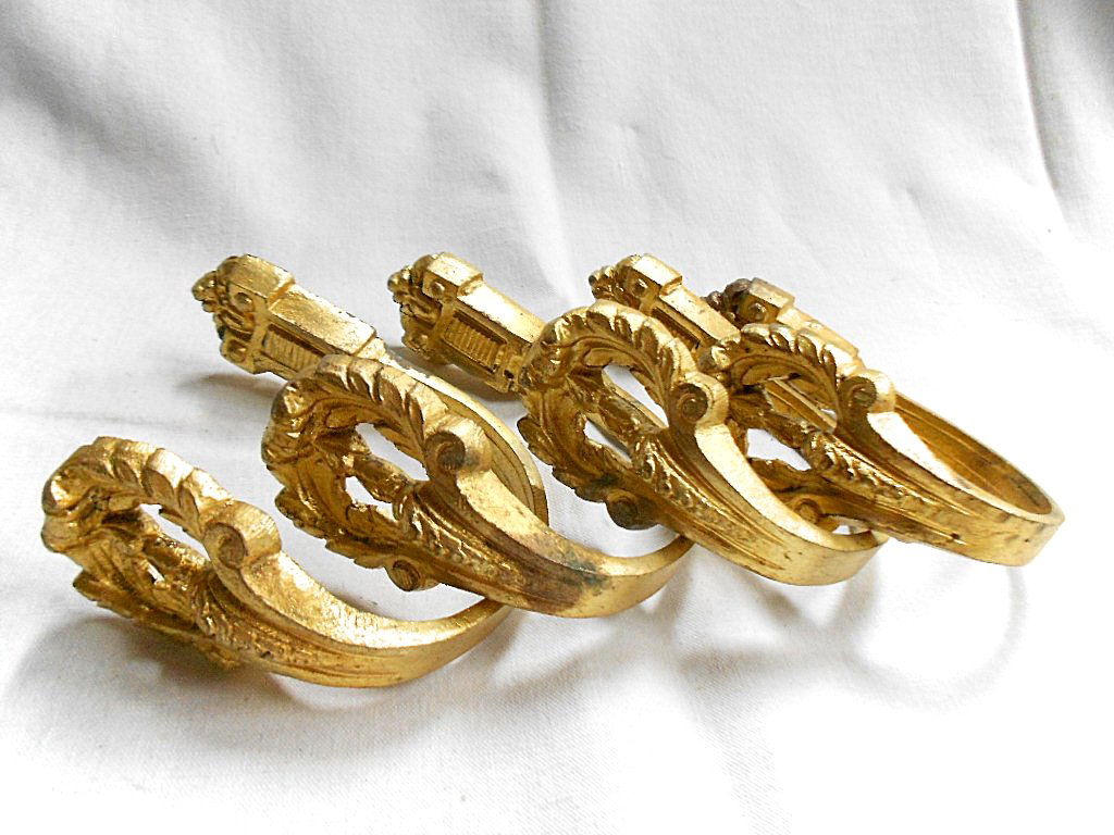 Set of 4 Gilt Curtain Tie Backs / Hooks (1 of 5)