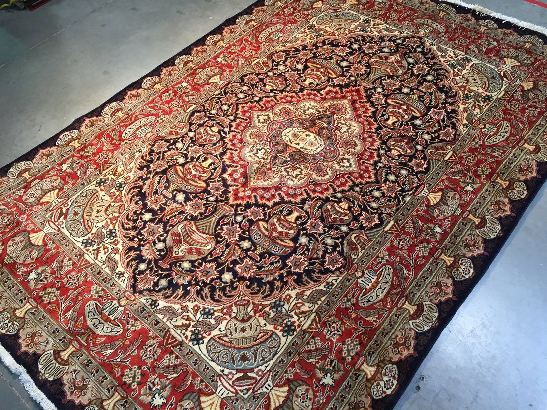 7X10 Authentic Persian "Kashmar" Wool Hand-Knotted Rug (1 of 9)