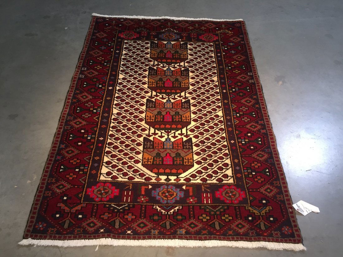 3X5 Authentic Persian Hamedan Hand Knotted Wool Rug (1 of 4)