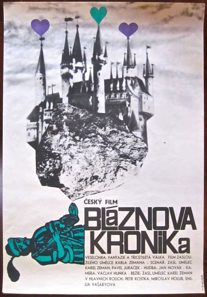 Blaznova Kronika â€“ 1964 Polish Poster: Blaznova Kronika - Original 1964 Polish Poster - Cool Castle and Hearts Artwork! Original 1964 Polish Advertising poster (22 1/2" x 32 3/4") Poster has some wrinkling, light border wear, light foxing