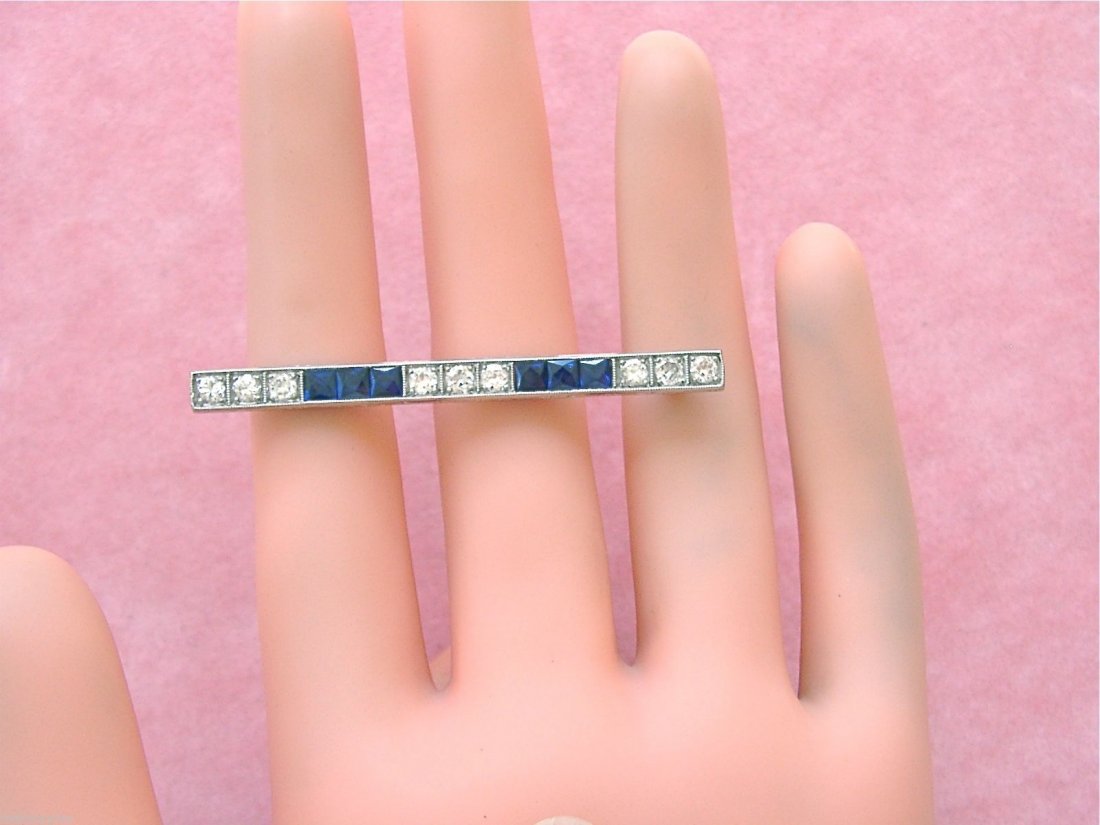 ANTIQUE ART DECO .90ctw DIAMOND .90ctw SAPPHIRE (1 of 4)