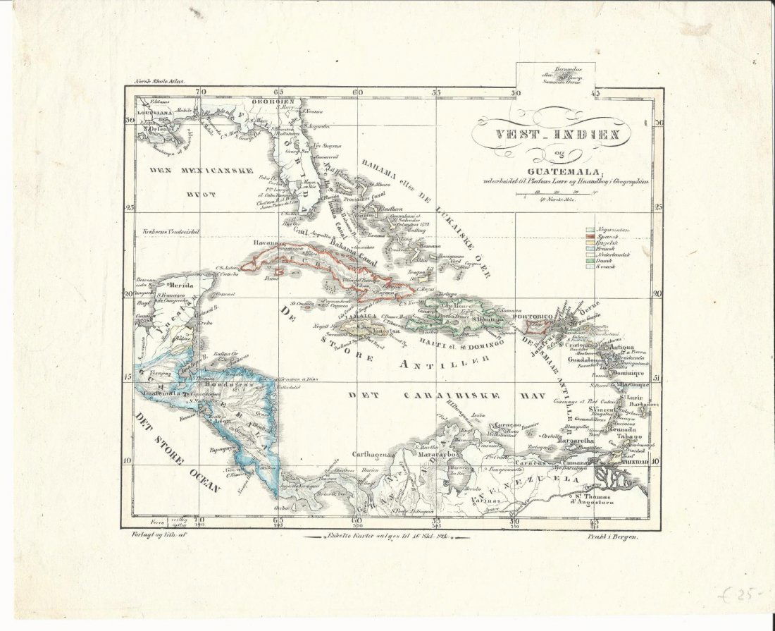 Map of the West Indies, 18th Century (1 of 1)