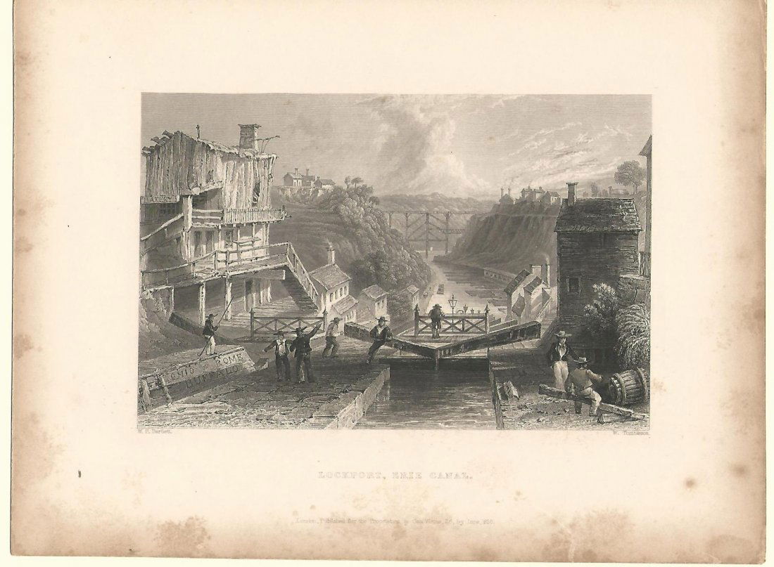 Erie Canal Engraving by Bartlett, 1838 (1 of 1)