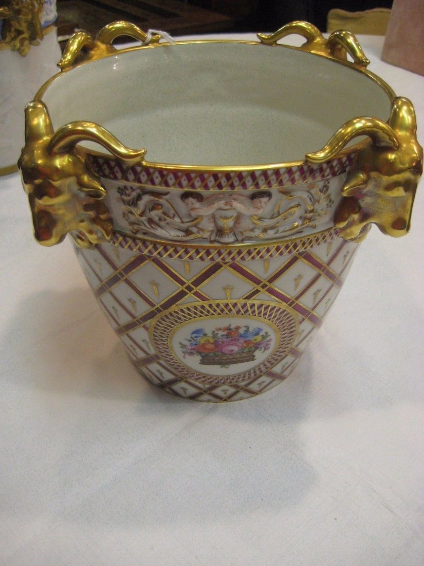 Dresden Porcelain Bucket with Gold Trim (1 of 6)