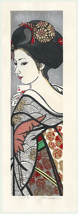 November: Playing Cards Original Junichiro Sekino: Series; Twelve Months of Maiko Comments - Designed in 1976, Junichiro Sekino's "Twelve Months of Maiko" series features portraits of maiko or apprentice geisha, beautifully dressed for the season with