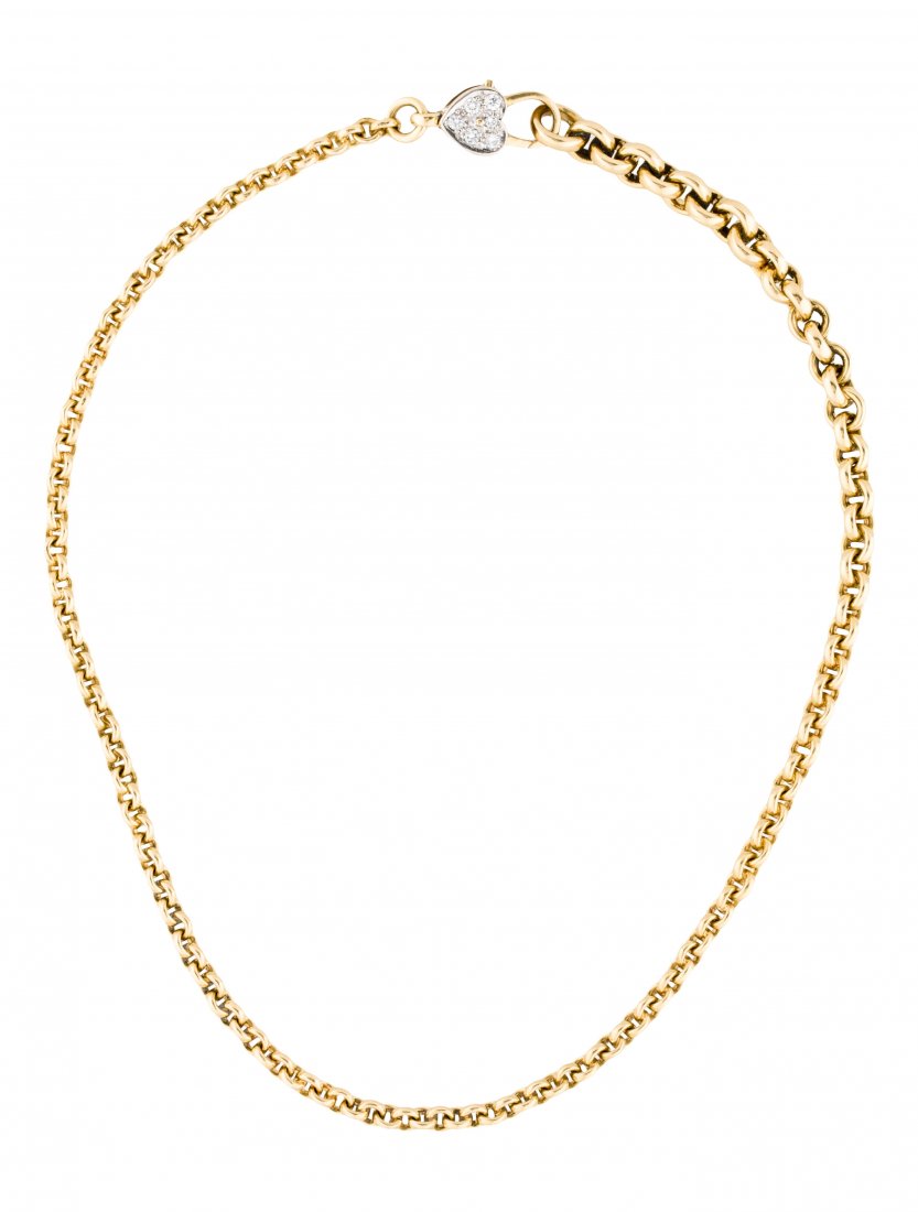 Pomellato Vintage 18K Diamond Heart Chain Necklace (1 of 2)