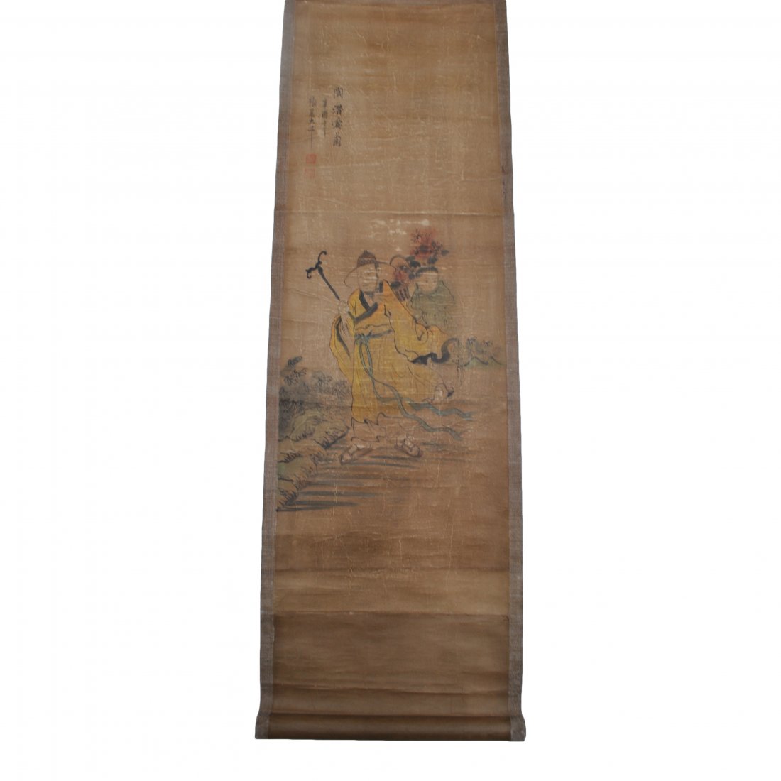 Chinese Scroll, Old Man and Girl (1 of 3)