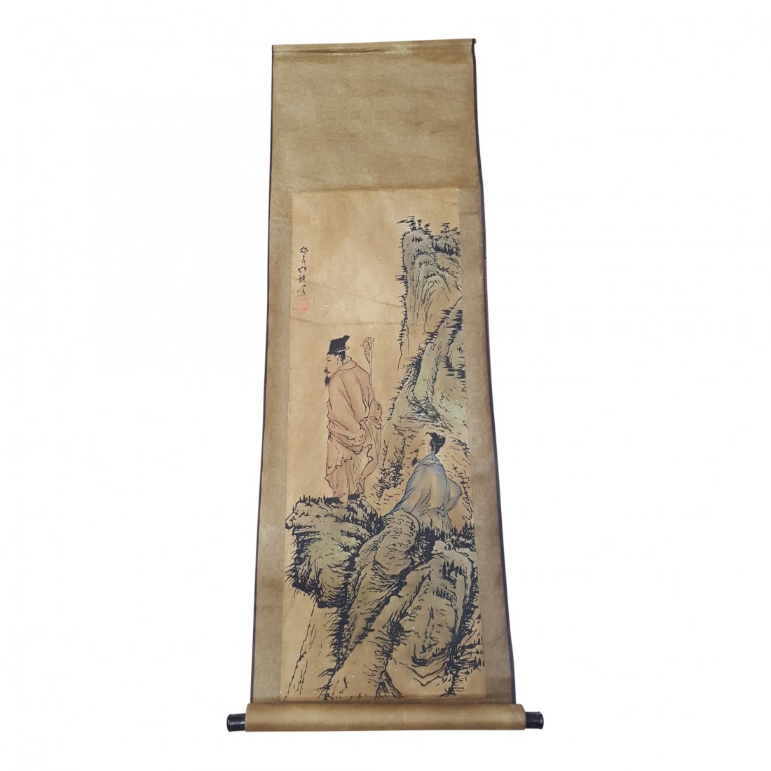 Chinese Scroll, Two Men on Mountain (1 of 5)