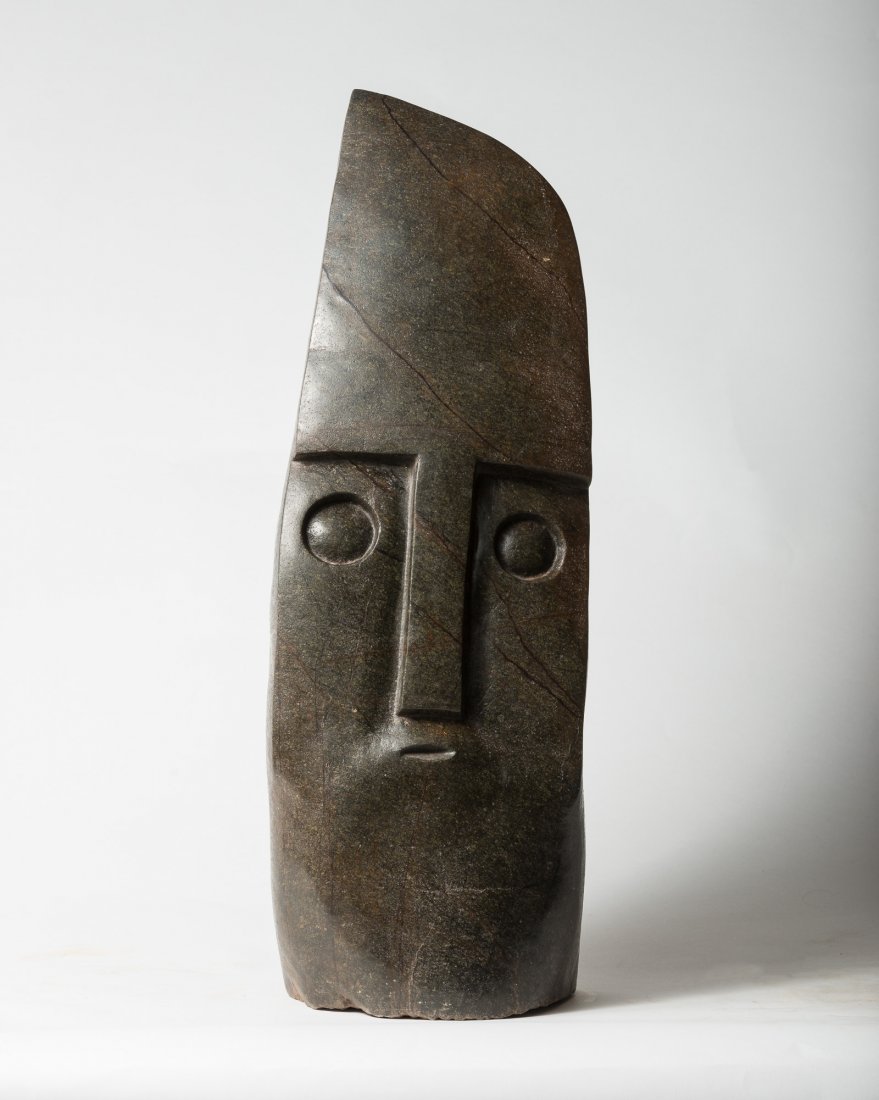 Geometric Face in Serpentine Stone (1 of 4)